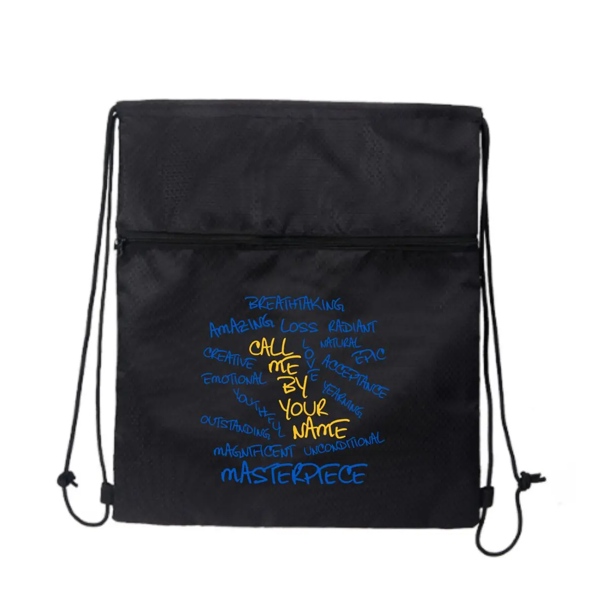 

Текстовая сумка на шнурке с несколькими карманами и застежкой-молнией «Задержите свои вещи»