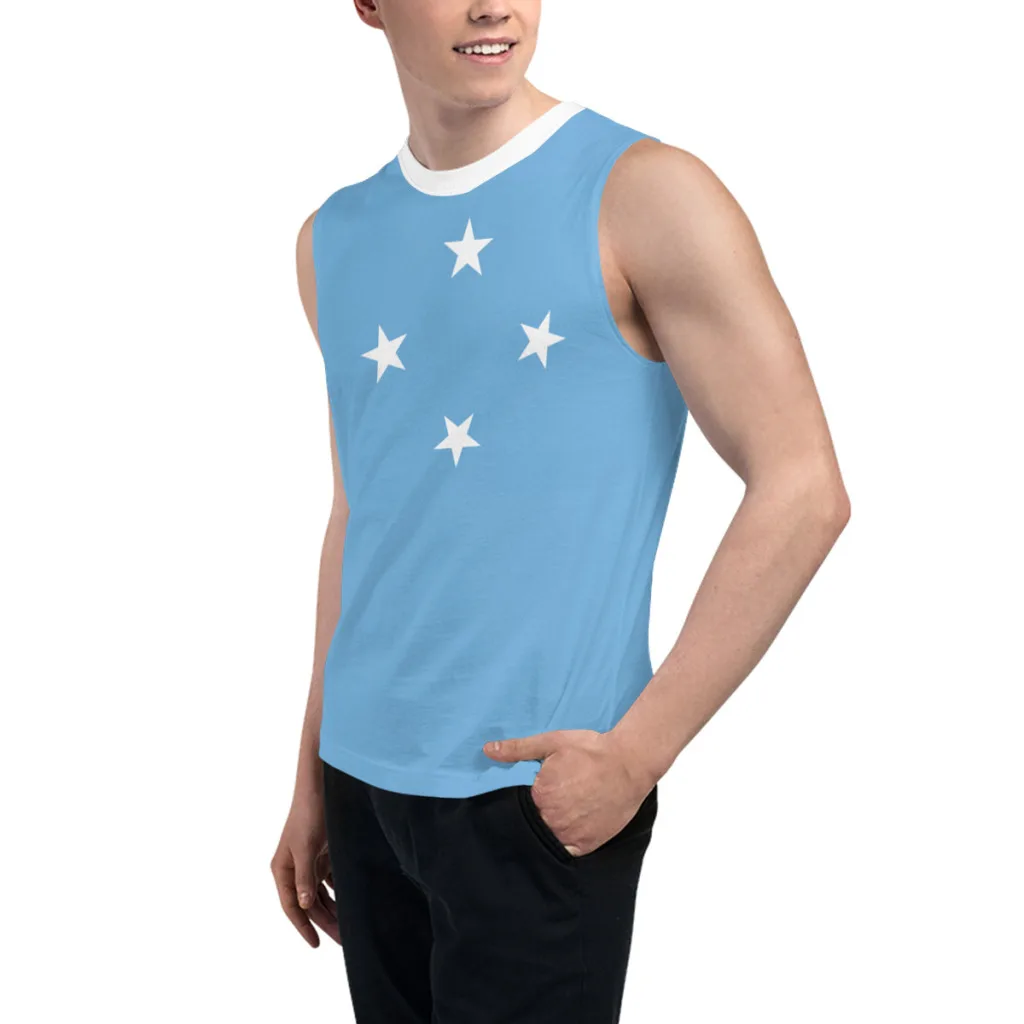 Sleeveless T-shirt Federated States of Micronesia Flag 3D Men's Boys Tshirt Gyms Tank Fitness Joggers Basketball Training Vest