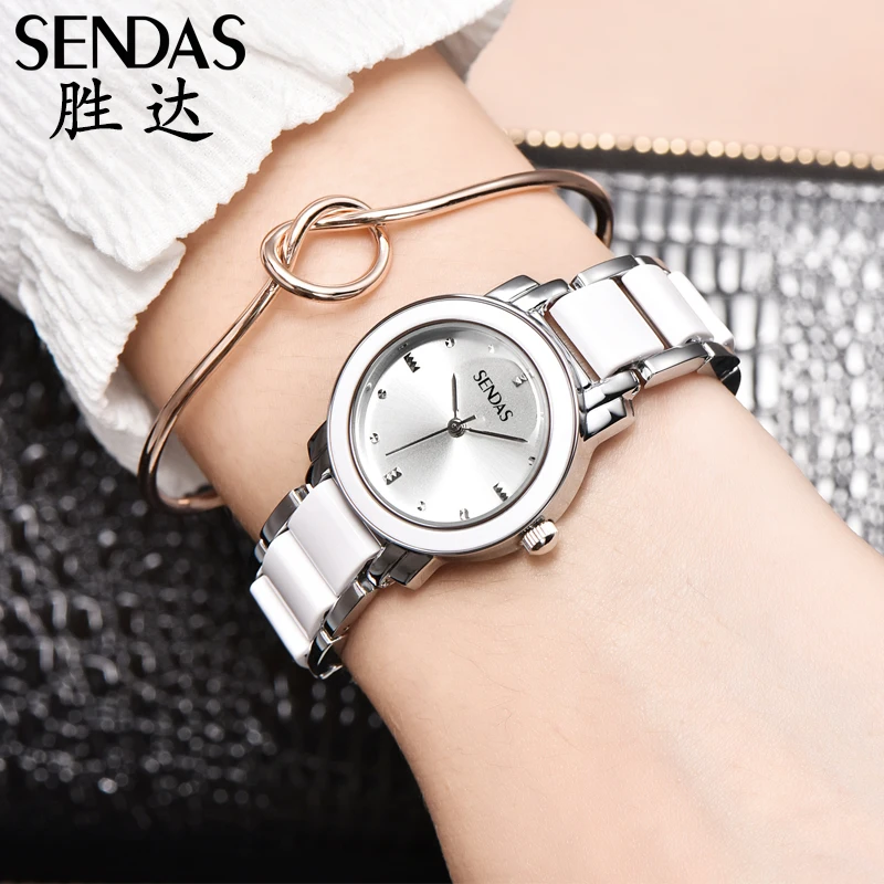 Watch For Women Luxury Fashion Quartz Wristwatches Imitation Ceramic Bracelet Casual Quartz Clock Women Gift Relogios Feminino