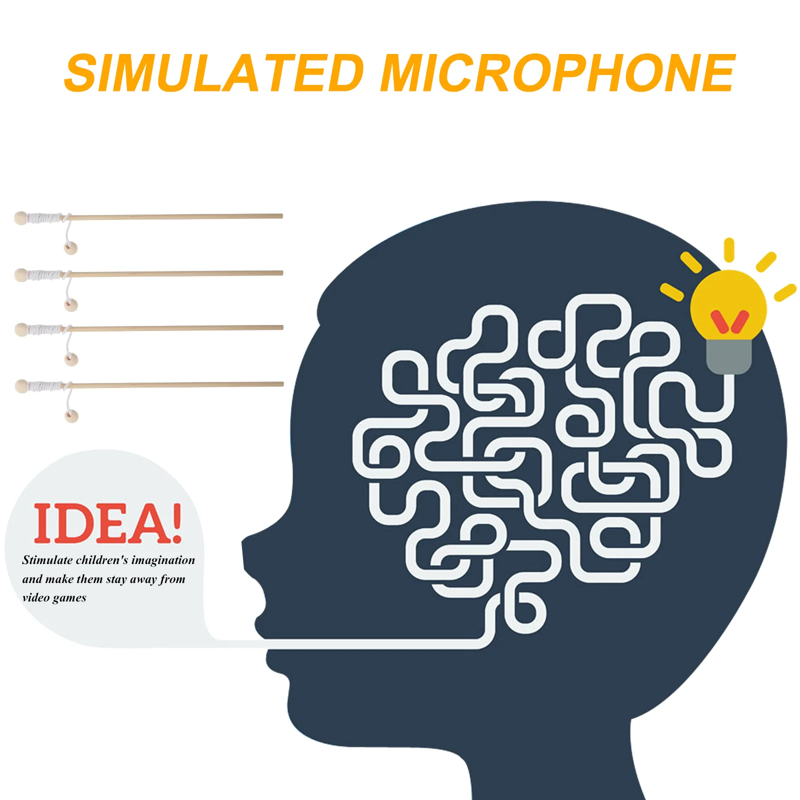 Faux Microphone Sans Fil en Plastique pour Enfant, Accessoire de Simulation de Chant