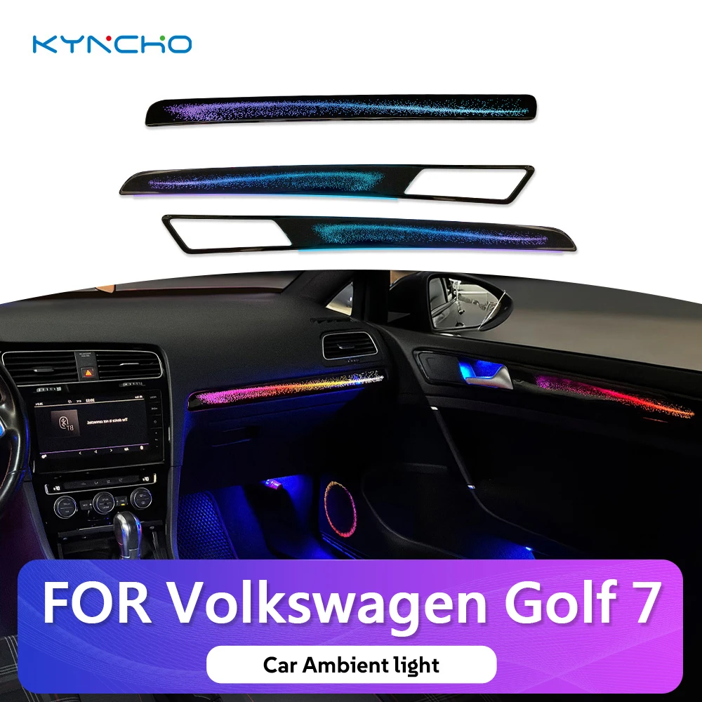 KYNCHO LED Car Ambient Light Kit For VW Golf 7 Ambient Light 64 Colors RGB Bluetooth App Control Auto Interior Lighting OEM ODM