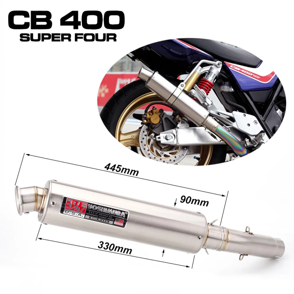 Universal High Quality Modified Motorcycle Exhaust Pipe For  Exhaust Muffler CB400 92-98 VTEC 99-10 view 3