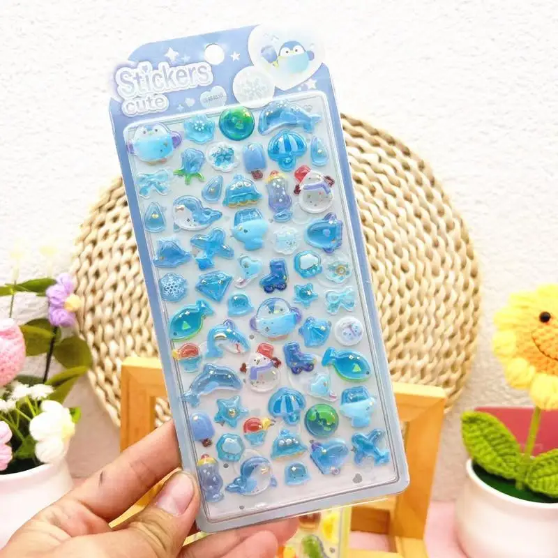 漫画フルーツ動物 3D レリーフステッカー クリエイティブキュートな美的ステッカー DIY 電話ケースジャーナル楽しいファッションデコレーションステッカー