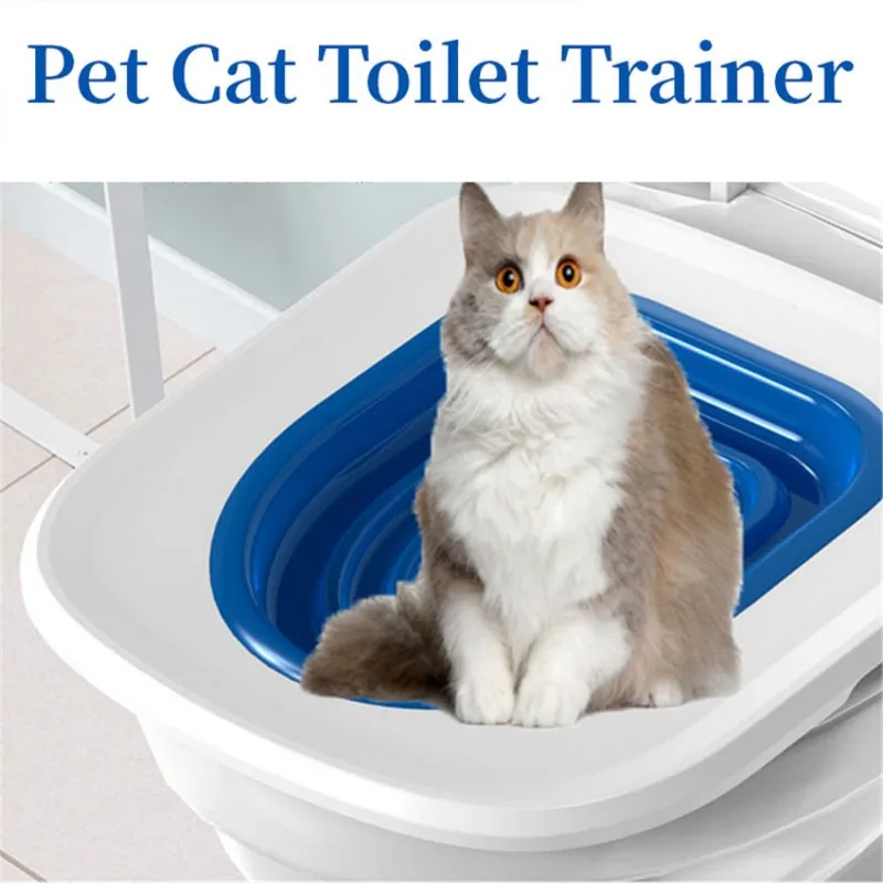 Cat Toilet Trainer Reusable Training Toilet for Cats Plastic Training Set Cat Litter Box Mat Toilet Pet Accessaries