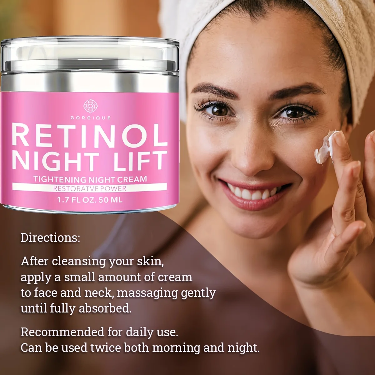 Retinol Night Lift Night Cream Anti-Wrinkle Facial Creams Power Tightening Face Cream Restores Skin Firmness Skin Care