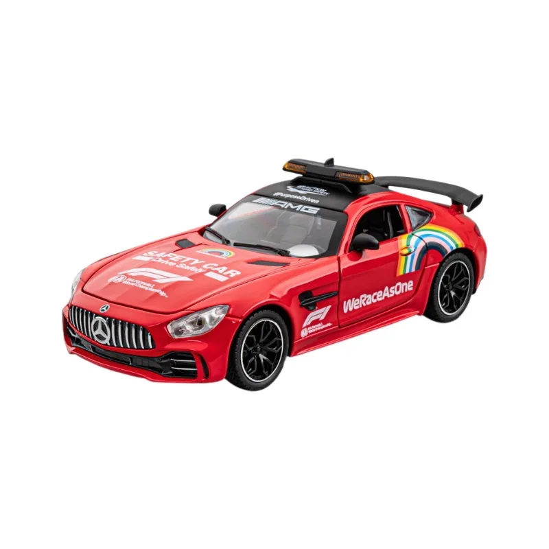 1:24 Mercedes-Benz Racing Safety Car Alloy Model Car Diecast Metal Sound＆Light Collecties Children Toy Vehicles Festival Gift