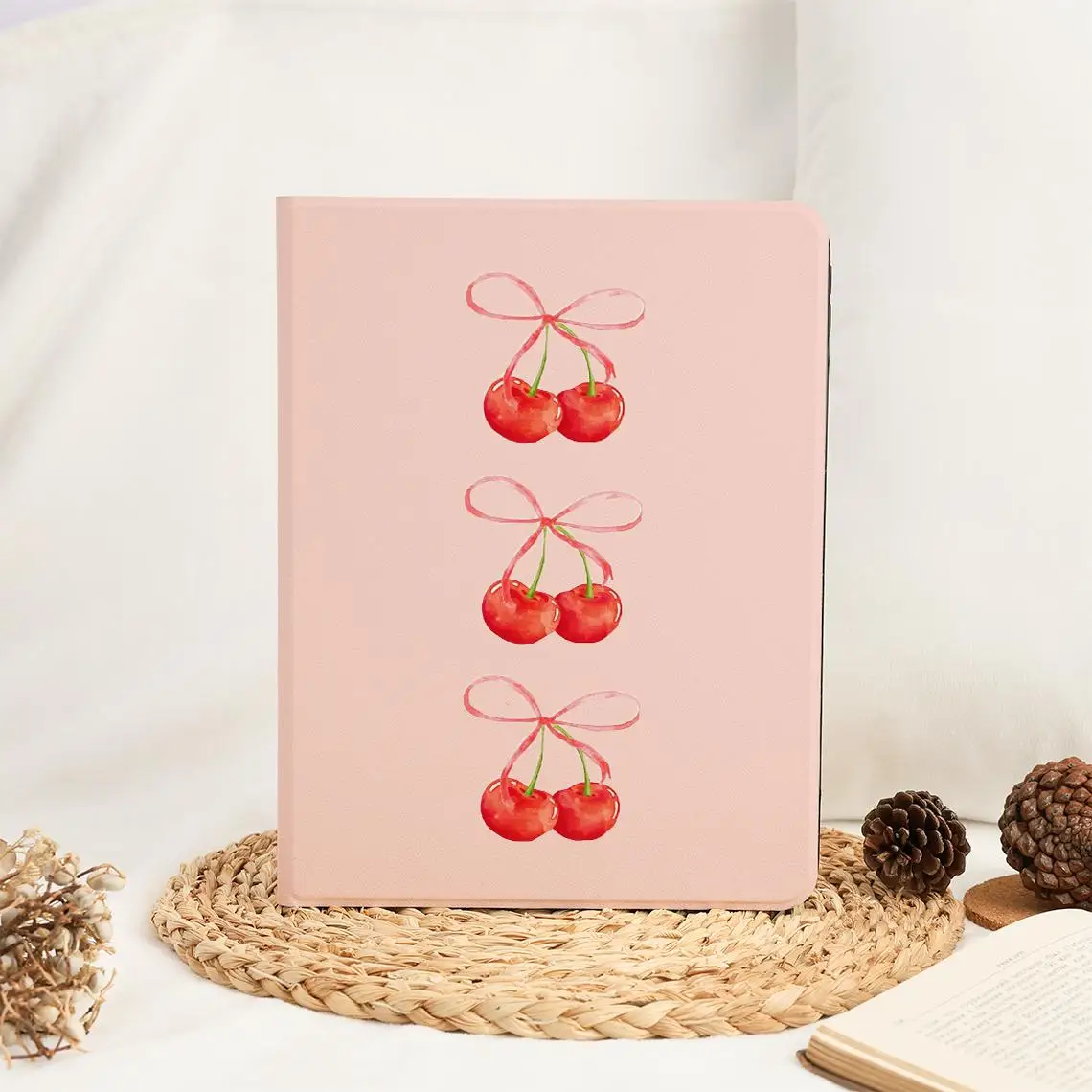 Cute Red Cherry Bow ipad case For Apple Air 10.9 iPad Pro 2020 Cover for iPad 10.2 11 12.9in 2021 Mini 5 6 Case