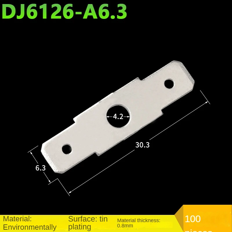 100pcs 6.3 Double-headed Inserts 6.3MM PCB Circuit Board Solder Joints Capacitor Motor 