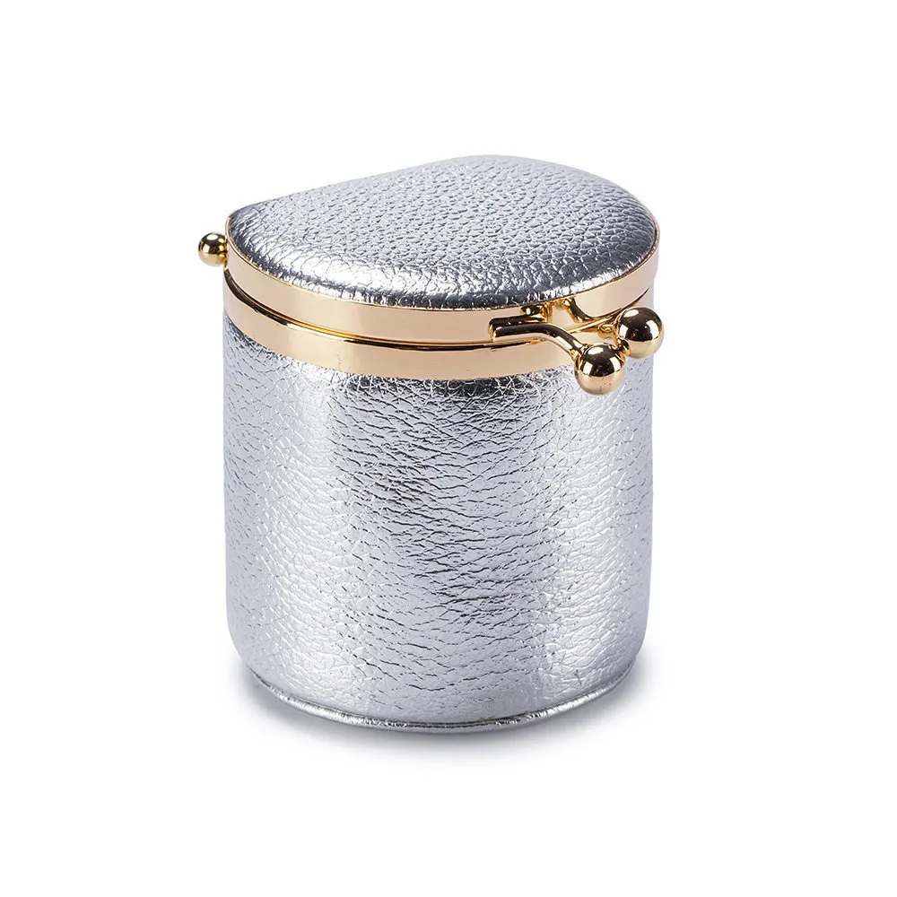 Exquisite Leather Kiss Lock Bag Small Size Luxury Texture Jewelry Pouch Ring Case Coin Storage