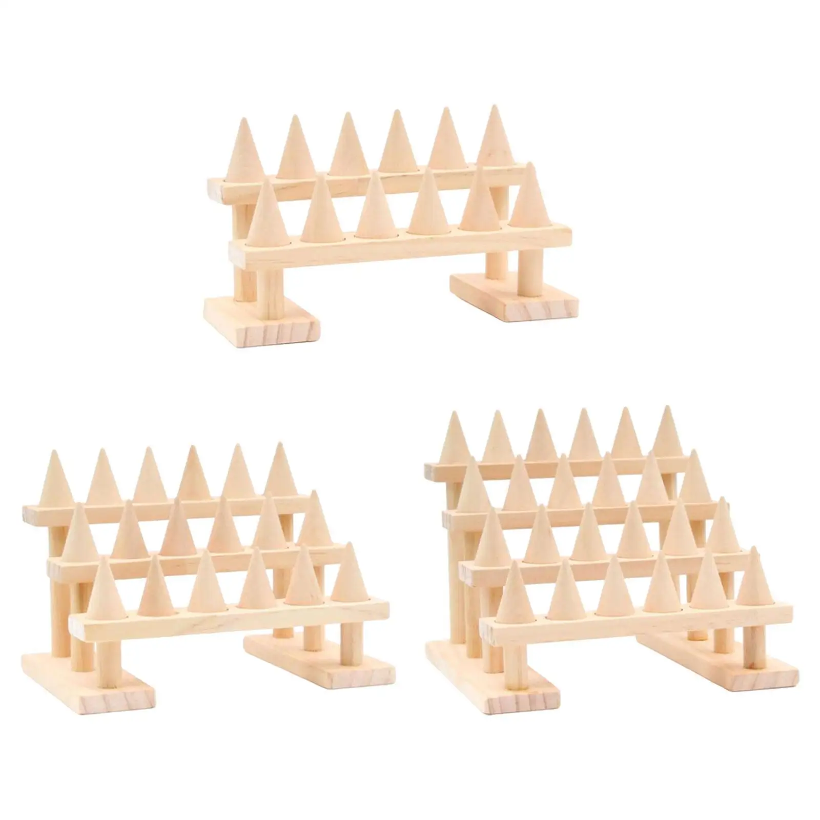 

Креативный деревянный конус-держатель для колец, органайзер для ювелирных изделий для сережек, колец, держатель для хранения ювелирных изделий, туалетный столик, настольная витрина