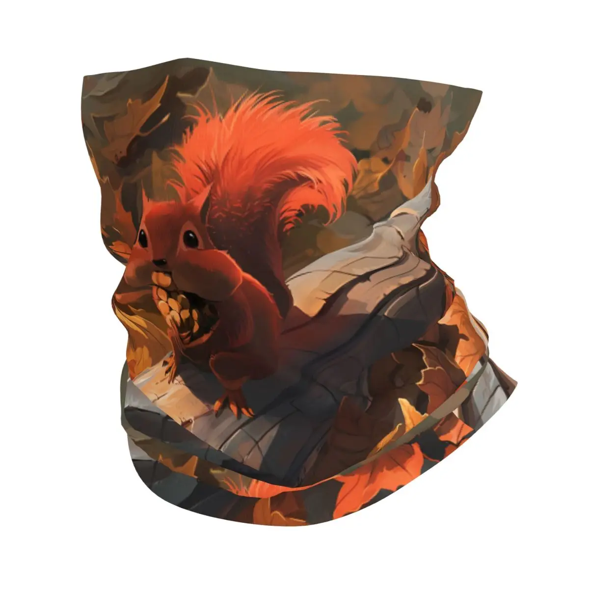 Squirrel Scarf Neckerchief Neck Face Mask Polyester