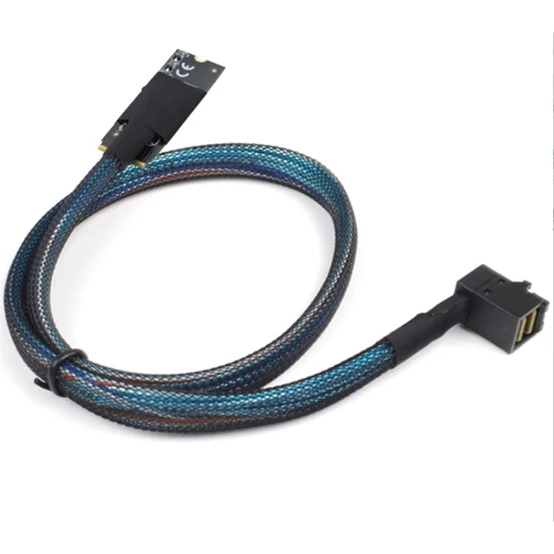 

Внутренний адаптер кабеля Mini SAS 1,0 м HD SFF-8643 36P «папа» к HD SAS SFF-8643 90 градусов