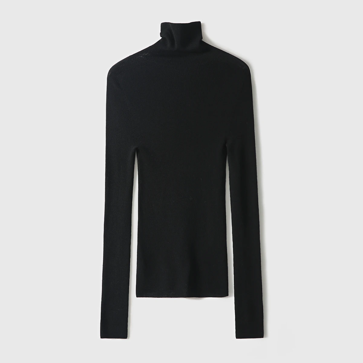 All Wool 18 Needle Seamless One Piece High Neck Pit Stripe Knit Shirt for Women, A Stylish and Comfortable Wardrobe Essential