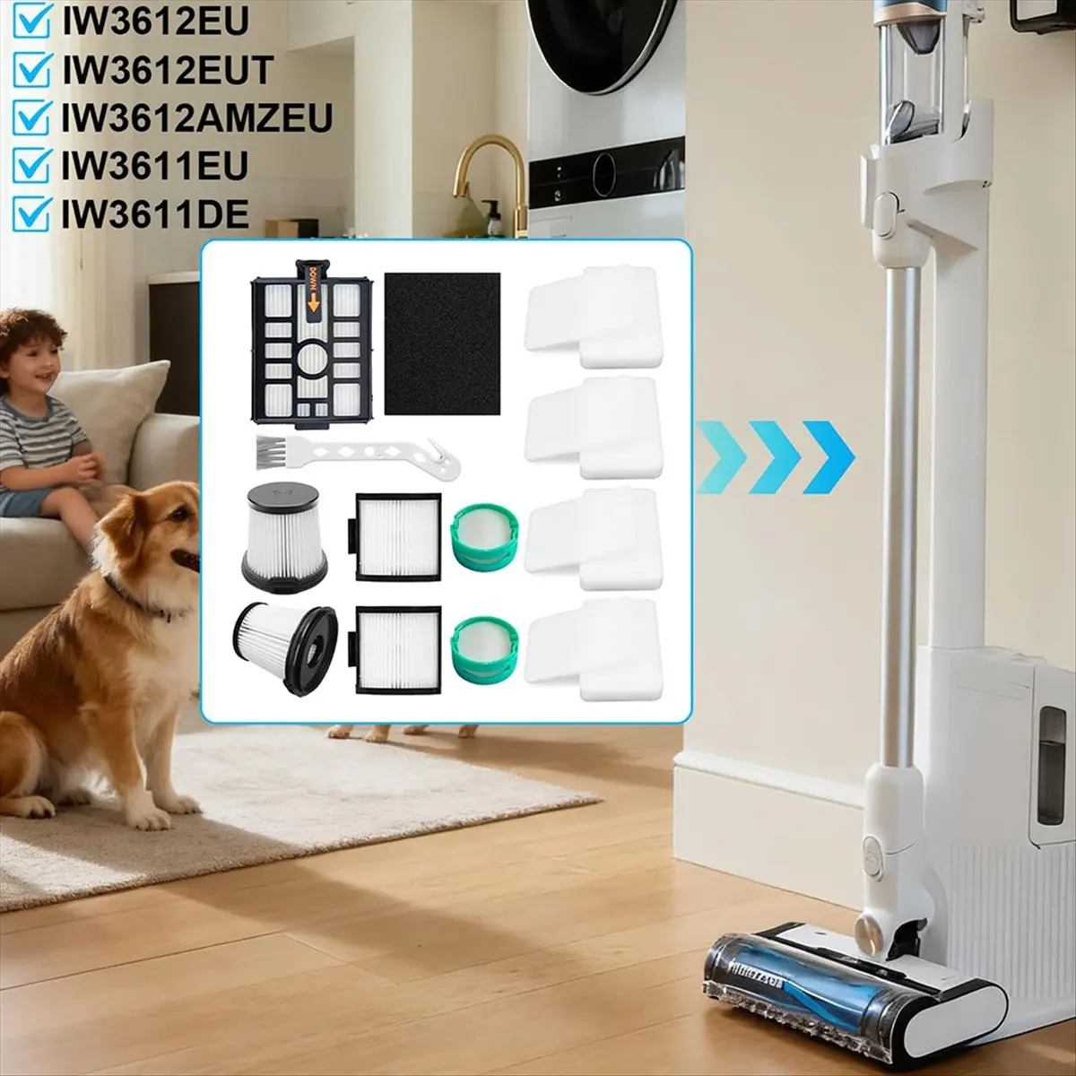 

Полный комплект фильтров IW3612EU для беспроводного пылесоса Detect Pro с системой автоматической очистки IW3612EU IW3612EUT [Запчасти]