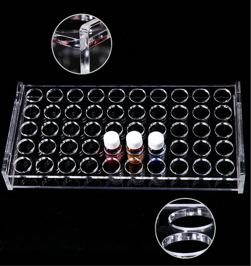 Portabotellas de muestra de plexiglás transparente, almacenes de laboratorio, estantes para botellas de muestra de 3ml a 60ml, 1 Uds.