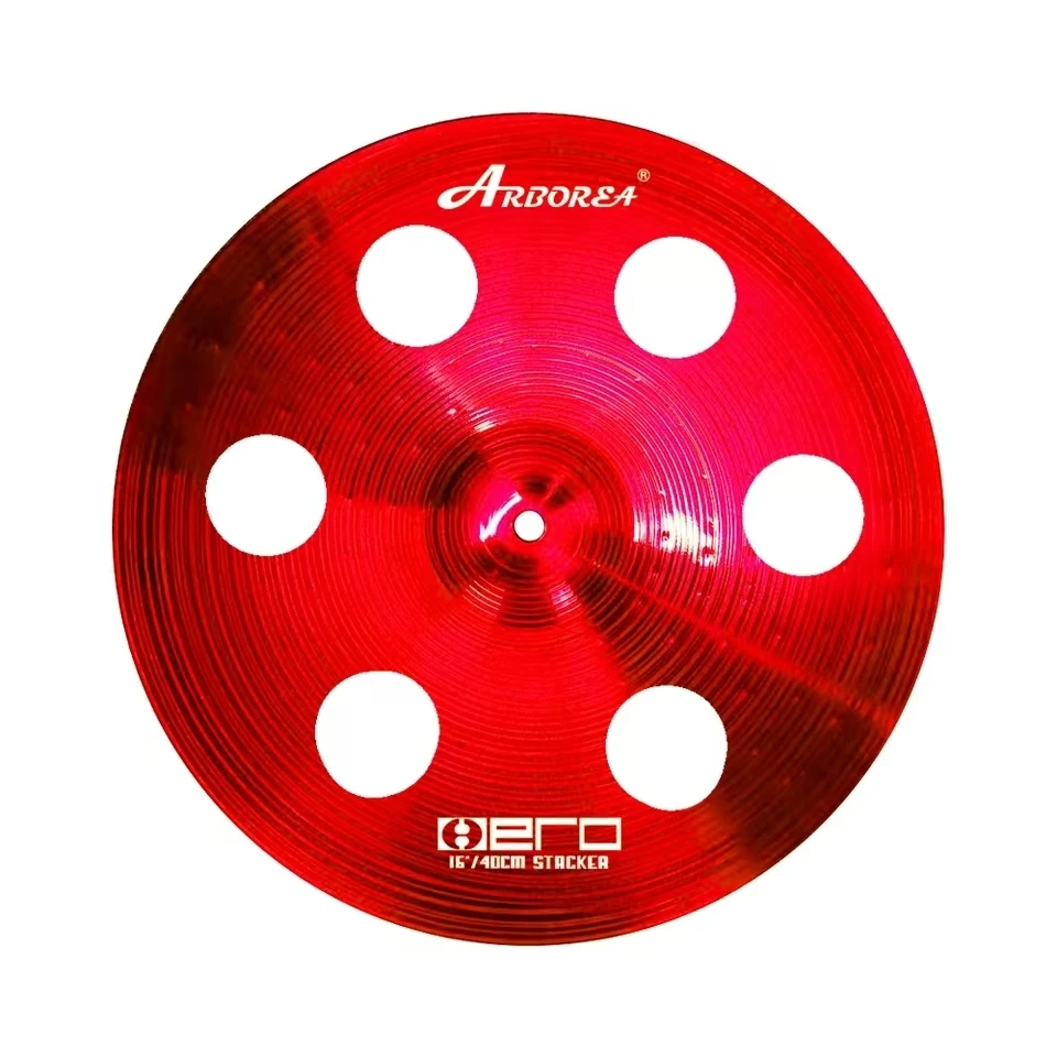 Platillo Arborea Platillo de ozono de 16 ", platillo plateado/dorado/azul/negro/rojo de una pieza para efectos de batería, jugadores de percusión