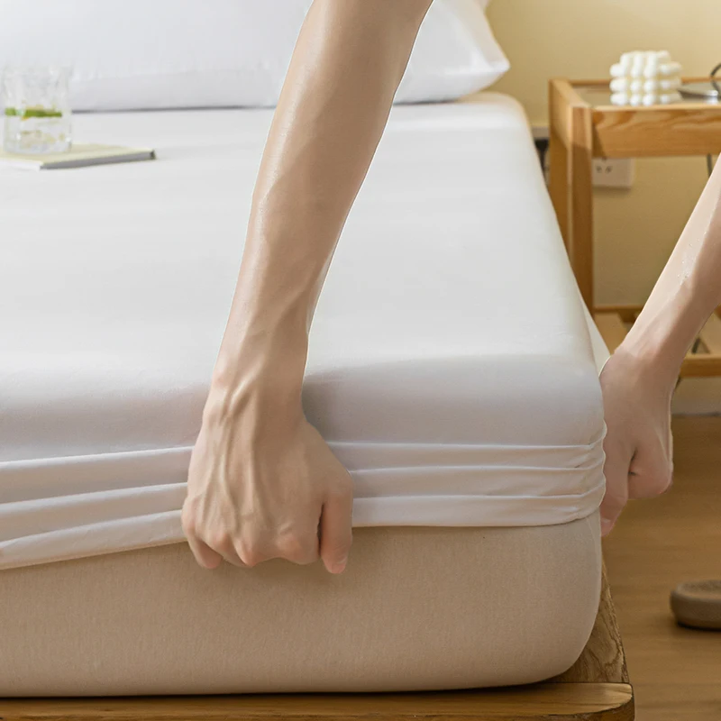 100% Waterproof Mattress Cover Protector Adjustable Non-slip Bed Fitted Sheet With Elastic Band for King Queen 90/140/160/200