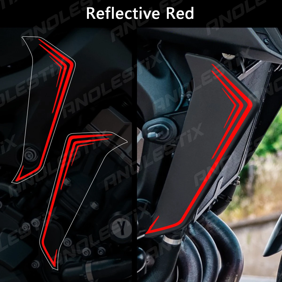 AnoleStix Reflective Motorcycle Stickers Radiator Side Cover Decals Set For YAMAHA MT09 MT-09 SP 2017 2018 2019 2020