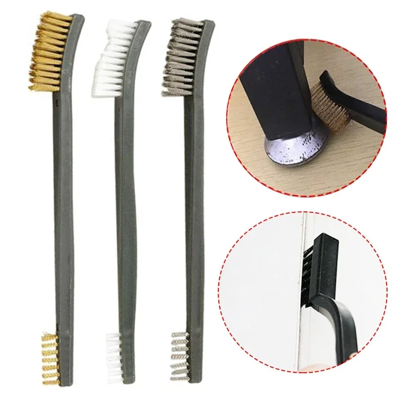 Multifunction Wire Brushes Nylon Picks Brush High Quality 3 Double-headed Finished Car Detailing Cleaning Tool Accessories