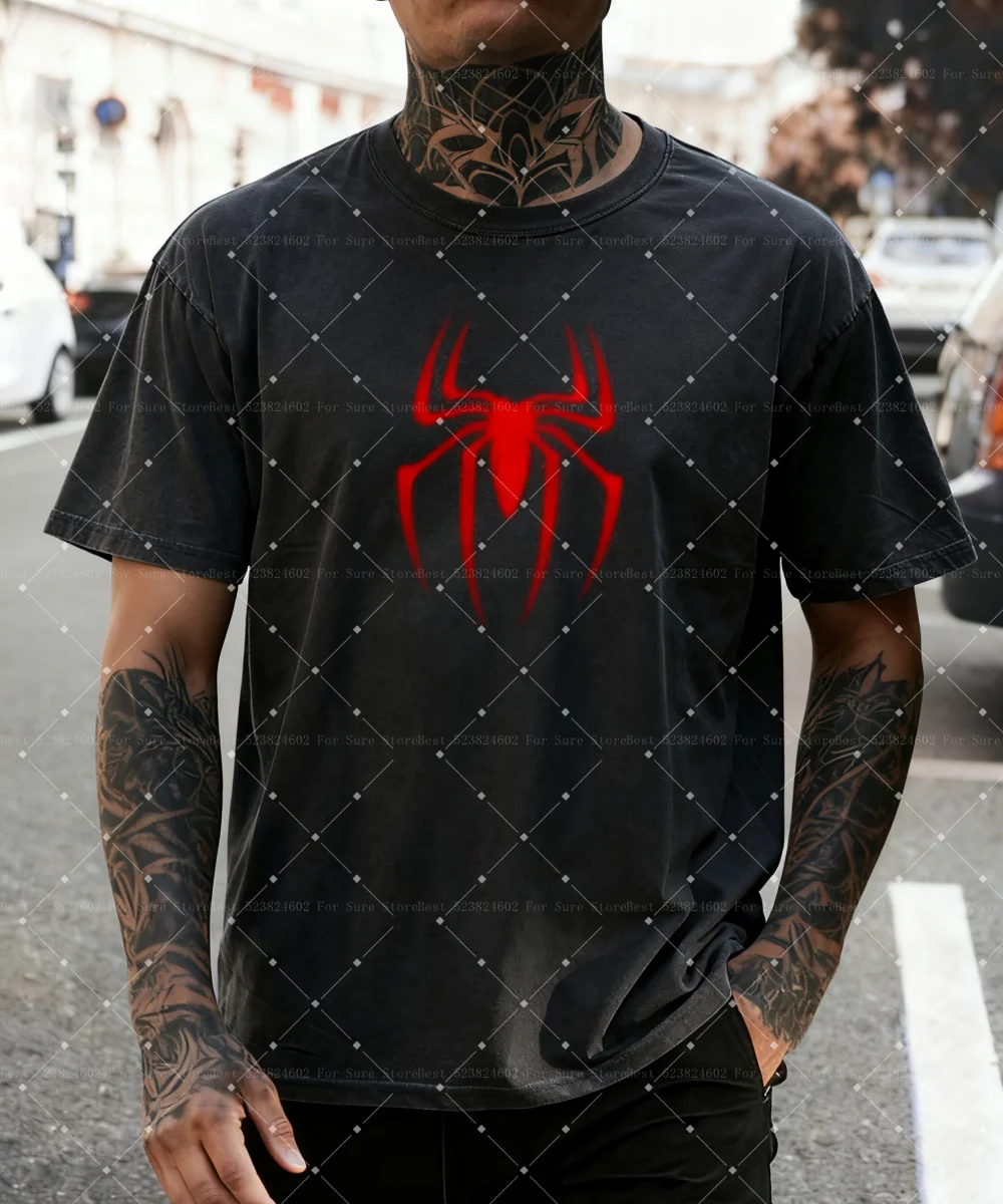 

Kids Summer Gothic retro Graphic T-shirt Cute Punk Hip Hop Men Women T-shirt Spider short sleeve punk street family clothing