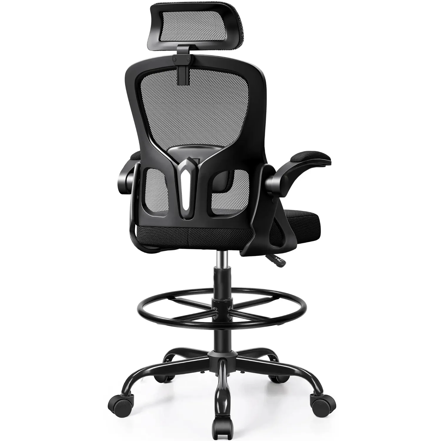 Drafting Chair, Tall Office Chair for Standing Desk, Ergonomic High Back with Headrest, Lumbar Support, Foot Ring and