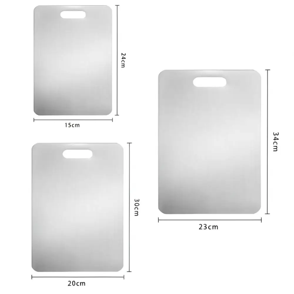 Durable Stainless Steel Cutting Board Anti Slip Kitchen Chopping Block Odorless Large Metal Food Prep Tray