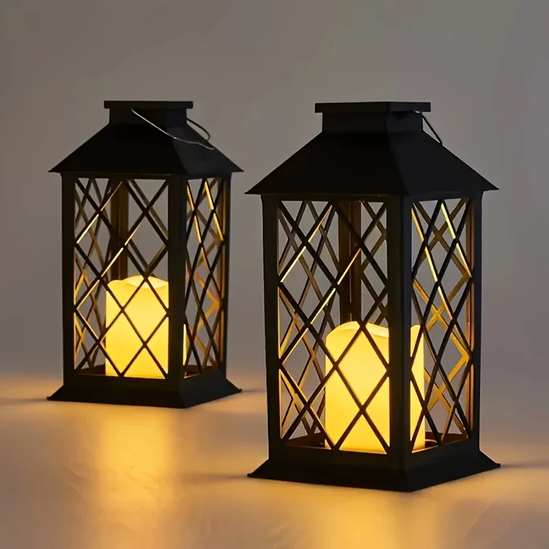 

D5 Solar Lantern 1PCS Flickering Flame-less Candle Solar LED Light Garden Hanging Decoration for Courtyard Party Decoration Lamp