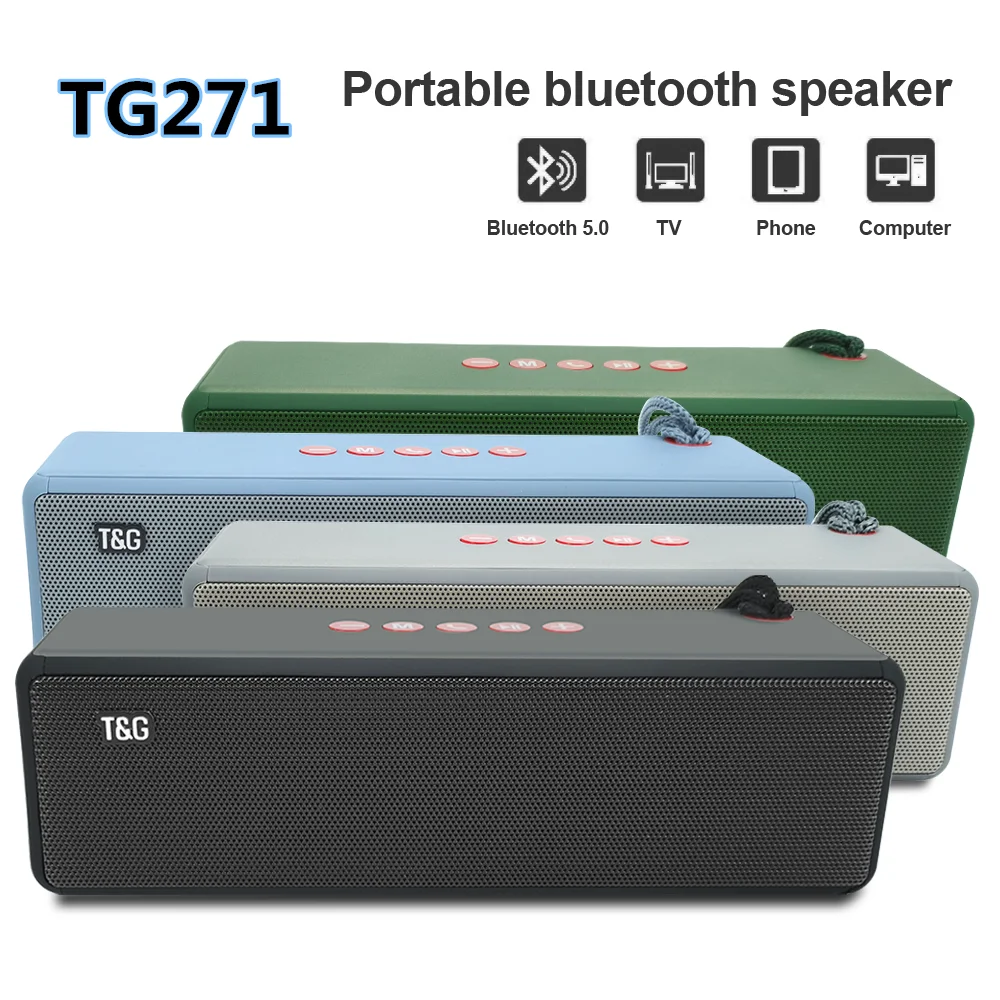 2400mAh TG271 Bluetooth Speaker Portable Wireless Speakers Loudspeaker Waterproof Outdoor Bass Column Sound Box USB TF FM