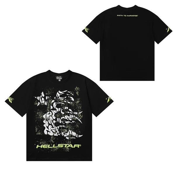 تي شيرت Hell Star Thorn للرجال والنساء ort Sve تي شيرت صيفي مطبوع بنمط هندسي فضفاض مناسب مستدير Ne Cotton High Street Sle #3