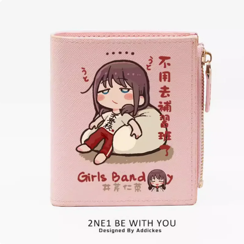 Anime GIRLS BAND CRY Fashion Wallet PU Purse Card Coin Zipper Money Bag Cosplay Gift B1625