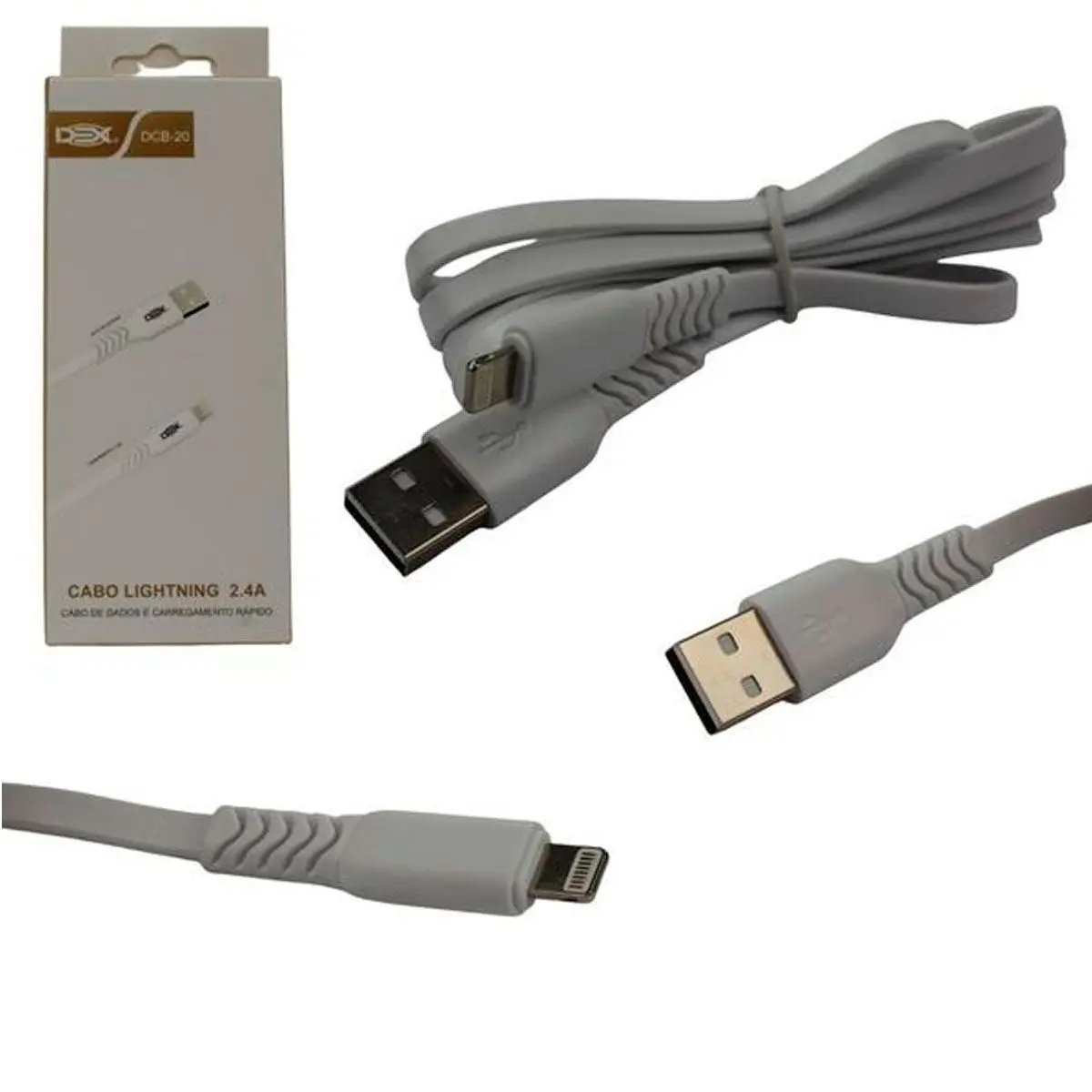 Dex Rubber Lightning Cable for iPhone 1.2 2.4A