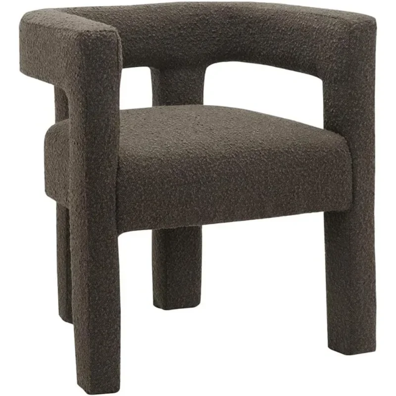 

HOME.Athena Collection Modern | Contemporary Boucle Fabric Upholstered Accent | Dining Chair, 25" W x 21" D x 27" H, Brown