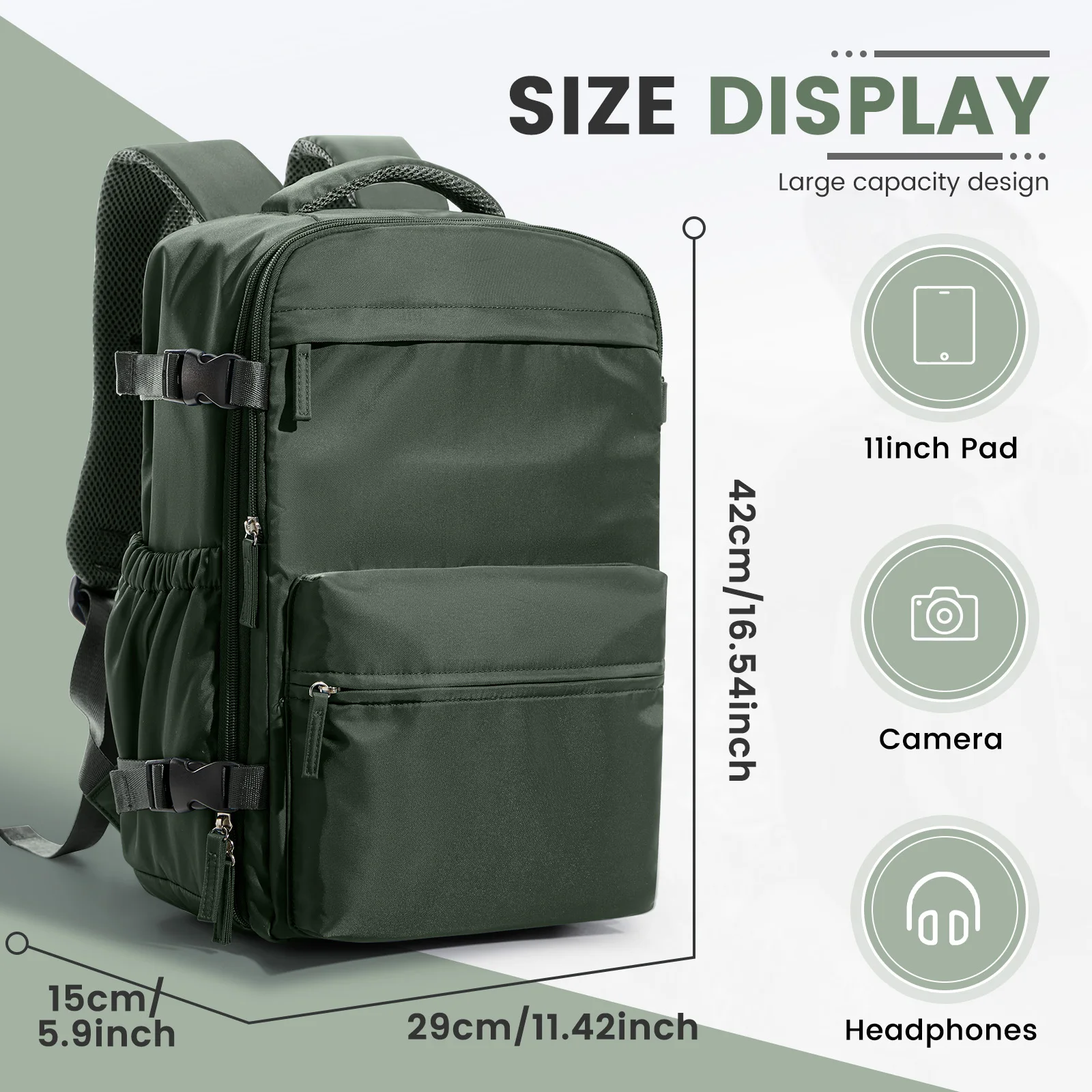Ryanair 40x30x20 Cabine Tas Heren Air Vacuum Compressie Rugzak Handbagage Laptop Rugzak, 42x29x15 Vacuüm Kleding Opbergtas