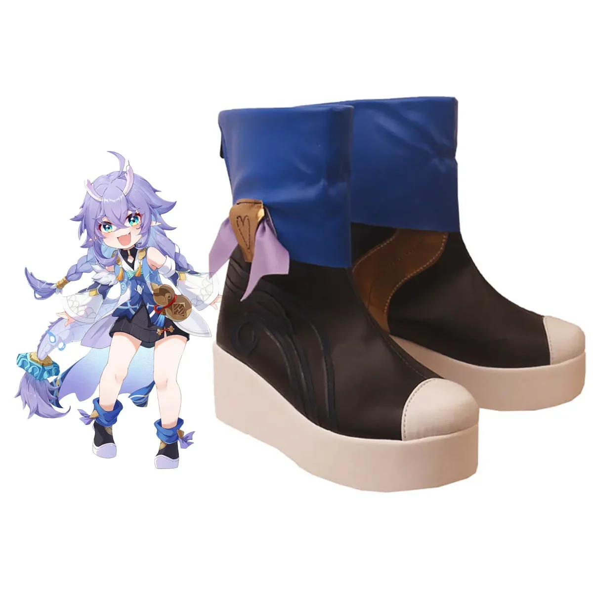 

Honkai: Star Rail Bailu Cosplay Boots Customized Shoes for Unisex