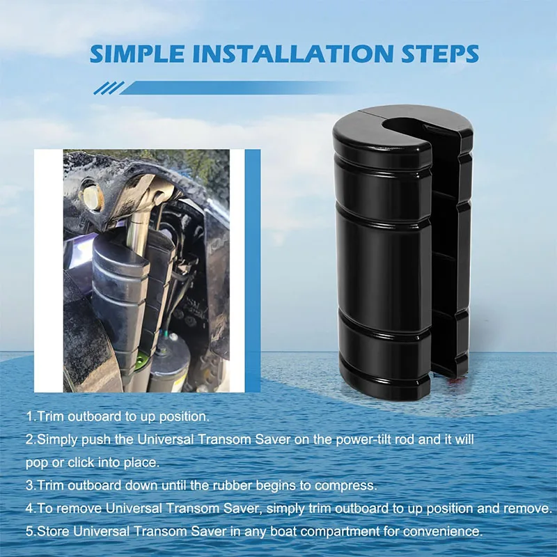 Outboard Motor Transom Saver, Rubber Wedge Support for Single Ram Tilt System, Outboard Motor Shockproof Support