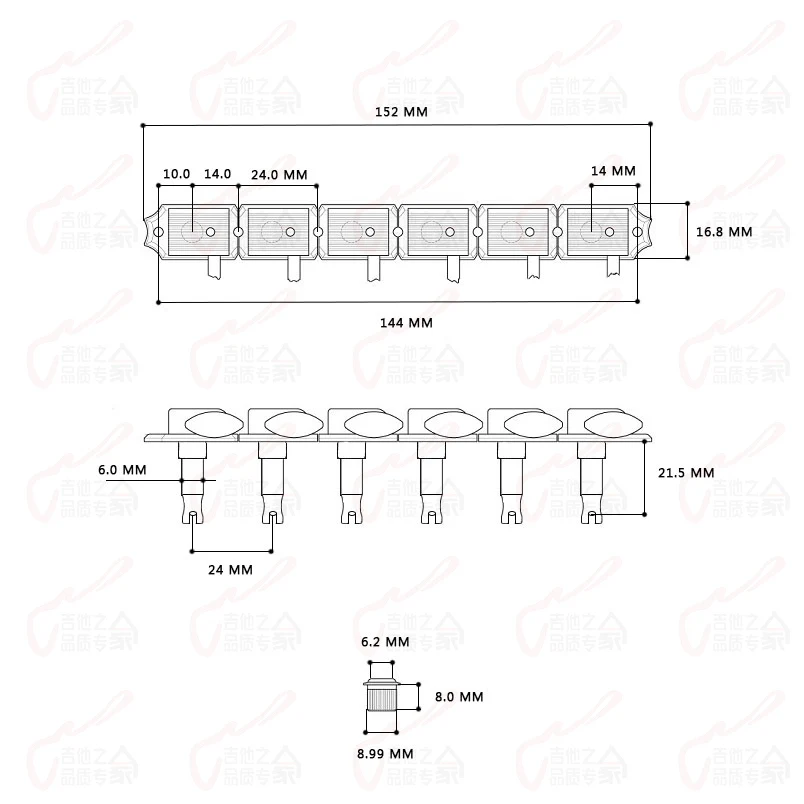 【Made in Korea】1 Set GuitarFamily Kluson Vintage Guitar Machine Heads Tuners For ST TL Guitar Tuning Pegs