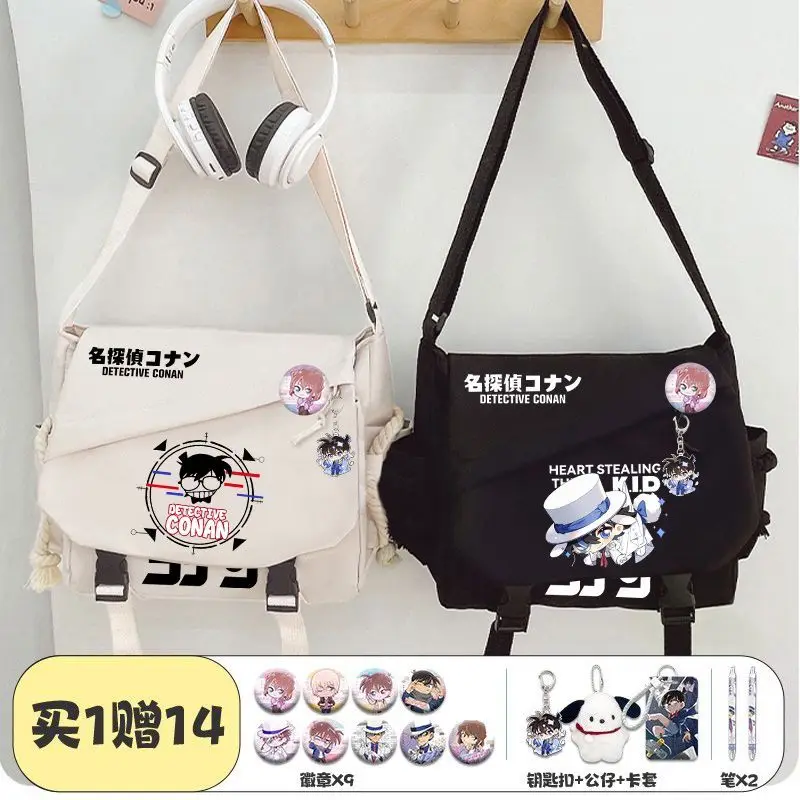 حقيبة كروس بنمط الرسوم المتحركة للمحقق كونان إيدوغاوا كونان كيد ذا فانتوم ثيف، حقيبة كتف أنيقة للطلاب ذات سعة كبيرة