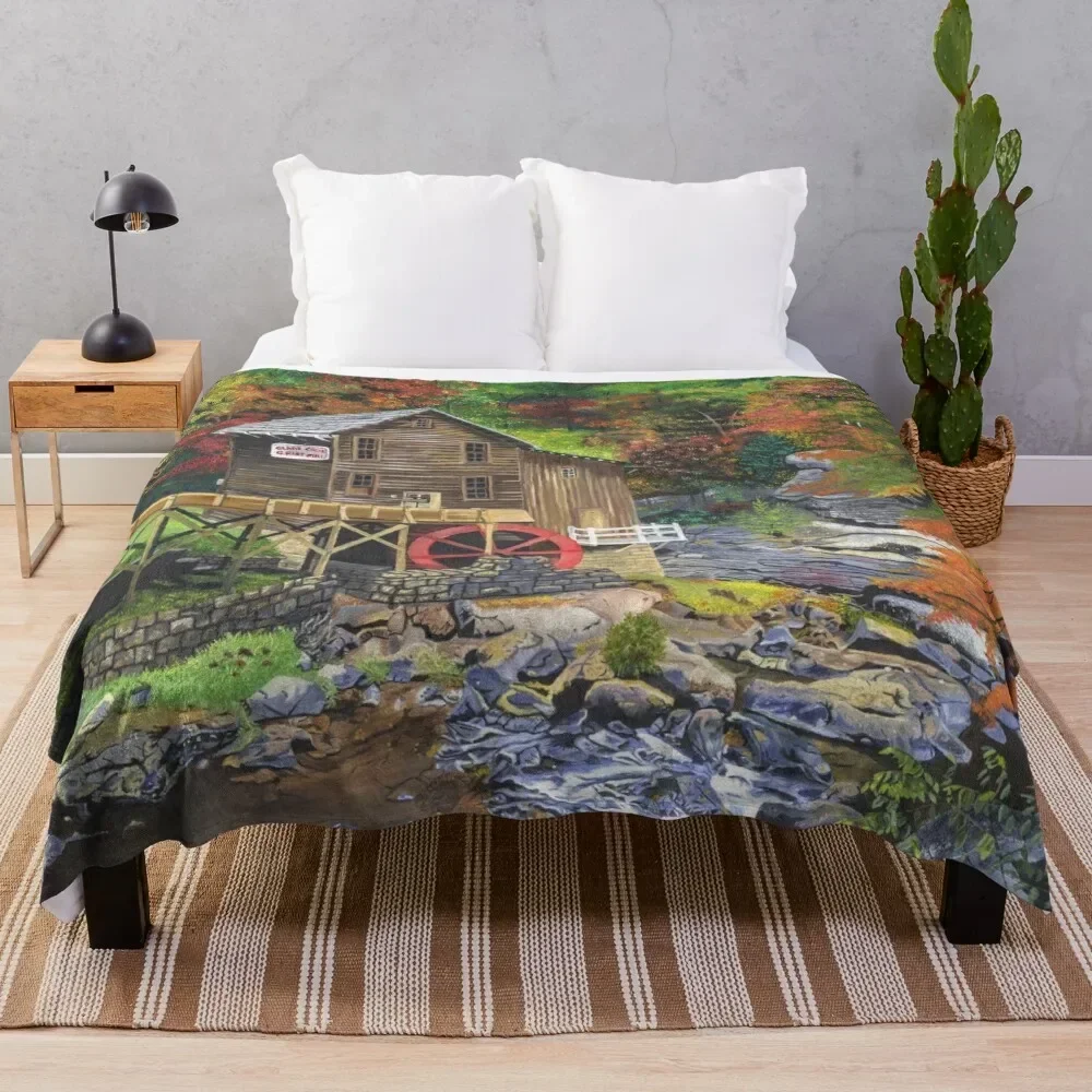 Glade Creek Grist Mill, WV Throw Blanket Summer Warm Blankets