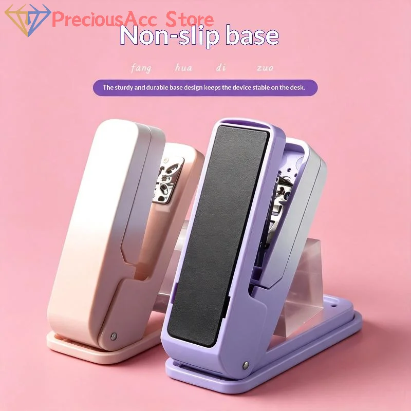 360 Degree Rotating Stapler Gradient Color Ergonomic Grip Compact Paper Binding Tool For Students School Office Daily