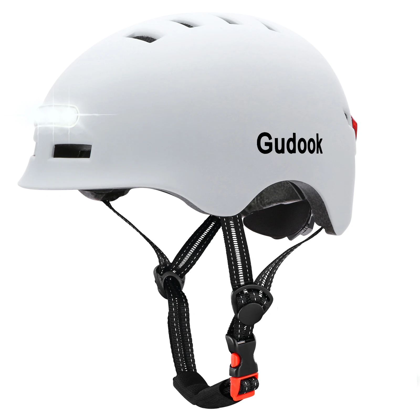 GUDOOK Fahrradhelm für Erwachsene mit Licht – Fahrradhelme für Herren – Damen – LED-Leuchten vorne und hinten für Roller, Radfahren, Skaten