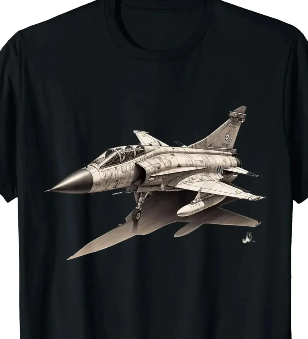 French Air Force Mirage Aeroplane Men T-Shirt Short Sleeve Casual Cotton O-Neck Shirt