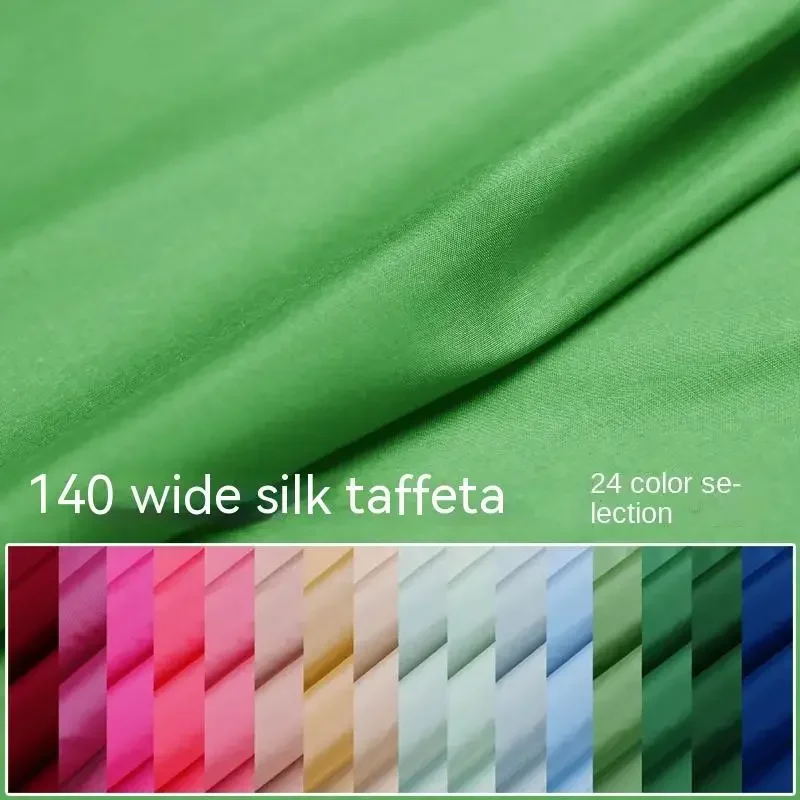 Mulberry Silk Taffeta Fabric Solid Color Refreshing for Dress Umbrella Sweater Cashmere Lining Garment Sewing Material Per Meter