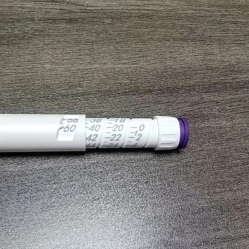 300 Units Capacity Disposable Insulin Injector Pen 10 Pack White Body Purple Knob Easy Dose Adjustment No Needle Included