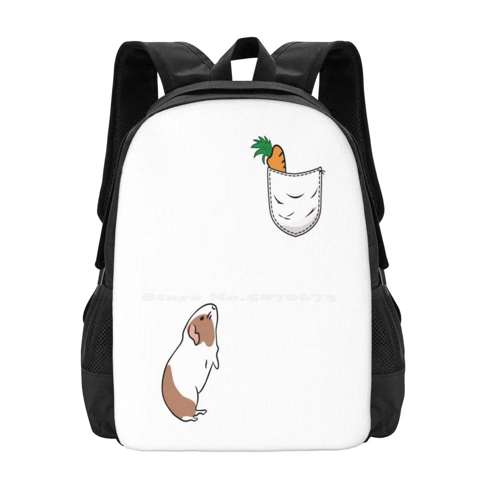 Carrot In My Pocket For Guinea Pig Hot Sale Schoolbag Backpack Fashion Bags Cute Guinea Pigs Guinea Pig Owner Pet Guinea Pig