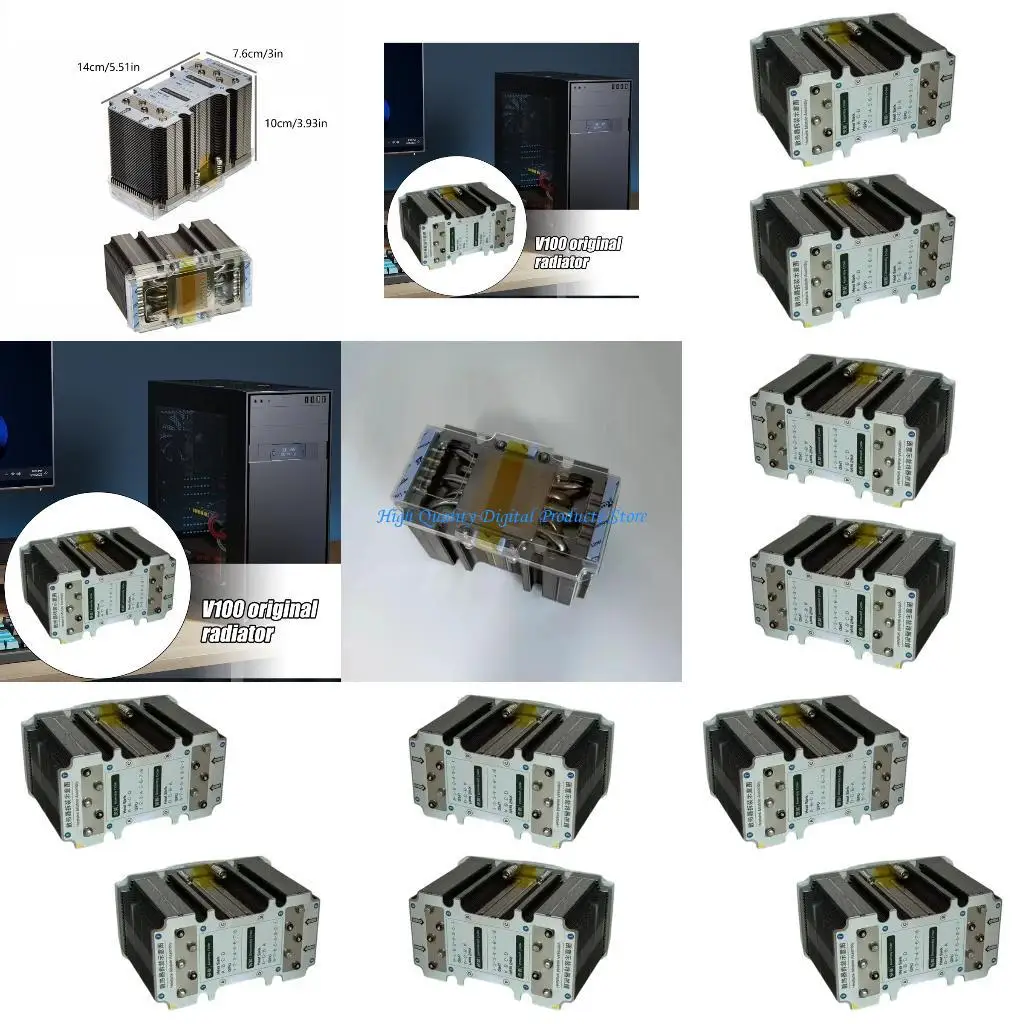 

U2JE Cooling Fan Radiator Low Noise Cooling Case Fan Temperature Control for V100