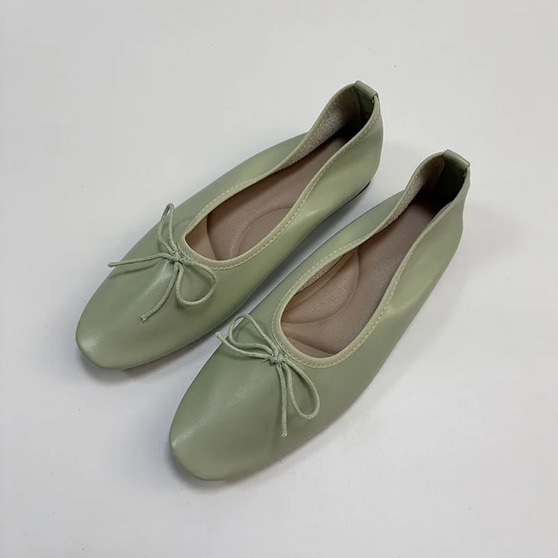 Plus Size 43 Modische Weiche Slip-On Schuhe für Damen, Lässige Ballerinas mit Schleifenknoten, Damen Tanzschuhe, Neu – Detail 7