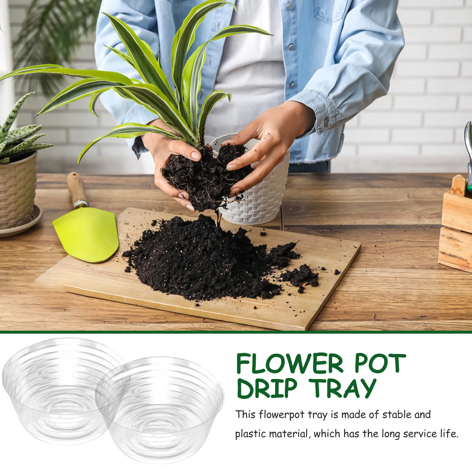 10Pcs Universal Plant Tray for Potted Plants Indoor Outdoor Anti-Overflow Flowerpot Saucer Gardening Planter Liner Drip Tray