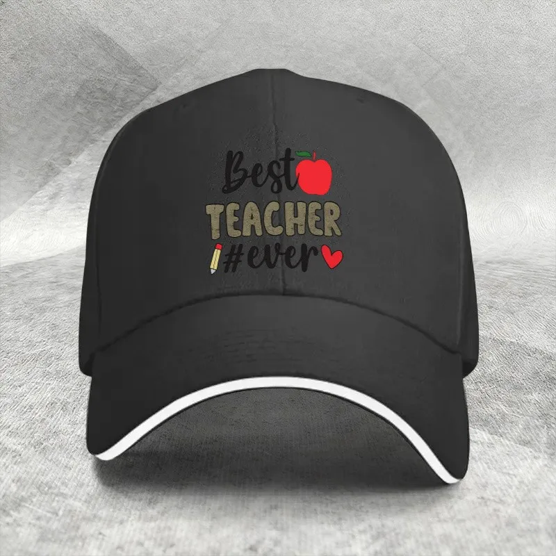 Best Teacher Ever  Pencil  Apple Graphic Baseball Cap Polyester Unisex Outdoor Hat Gift