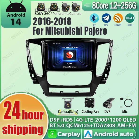 

Android 14 For Mitsubishi Pajero Sport 3 2016-2018 2K QLED Android Car Radio Multimedia Video Player AI Voice CarPlay 4G Stereo