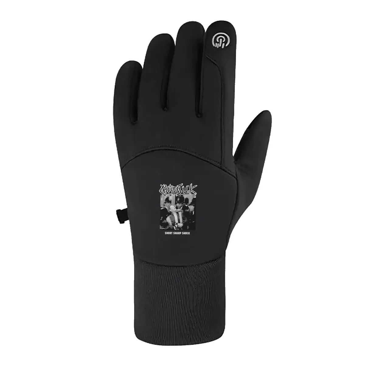 Short Sharp Shock Graphic Long-Distance Cycling Gloves Thermal Touch Screen Windproof